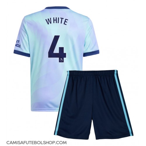 Camisa de time de futebol Arsenal Ben White #4 Replicas 3º Equipamento Infantil 2024-25 Manga Curta (+ Calças curtas)